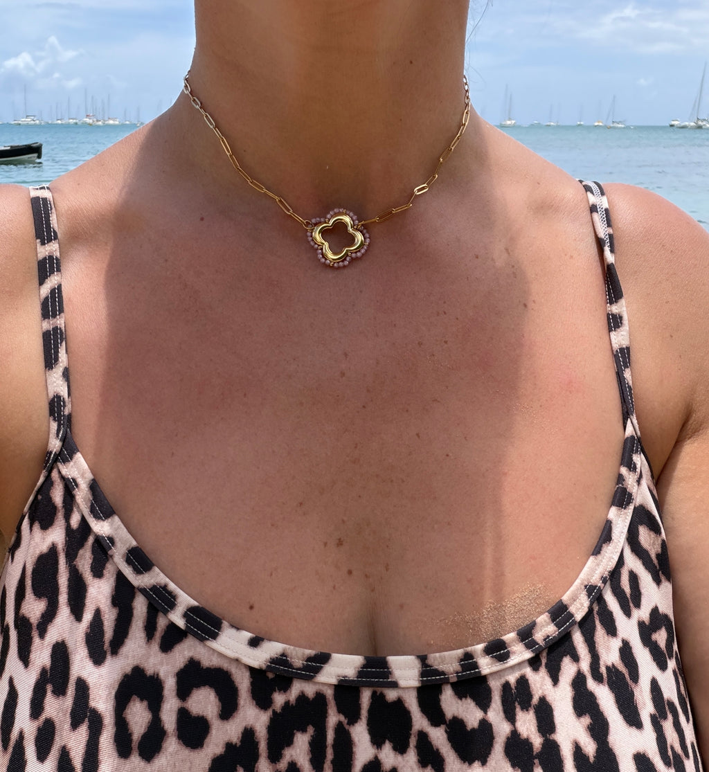 COLLIER AZALÉE ROSE