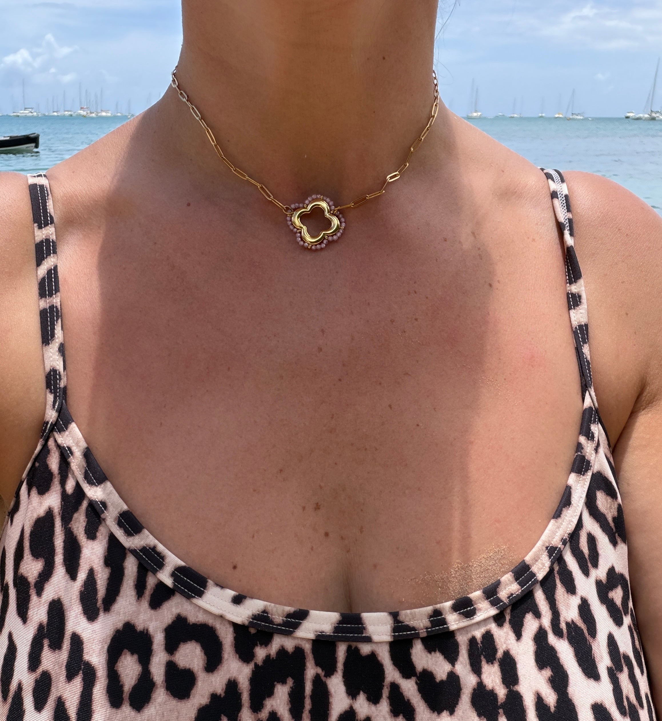 COLLIER AZALÉE ROSE