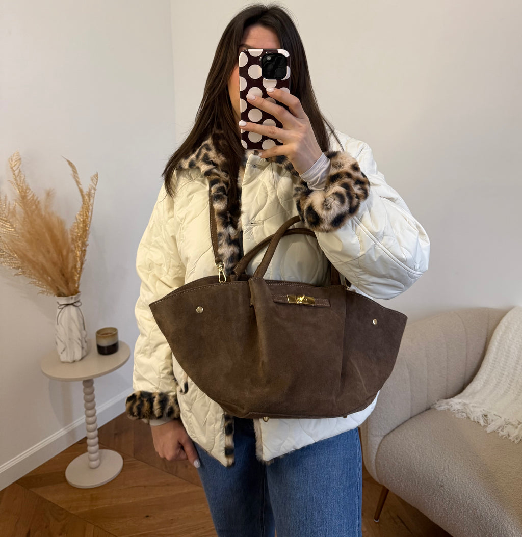 Sac Liv -  Cuir Taupe