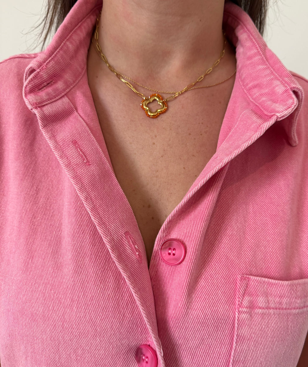 COLLIER AZALÉE ORANGE