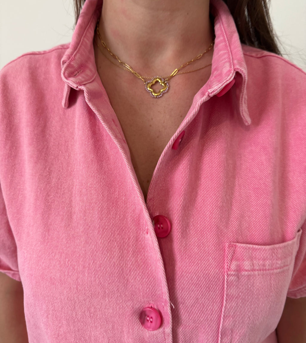 COLLIER AZALÉE ROSE