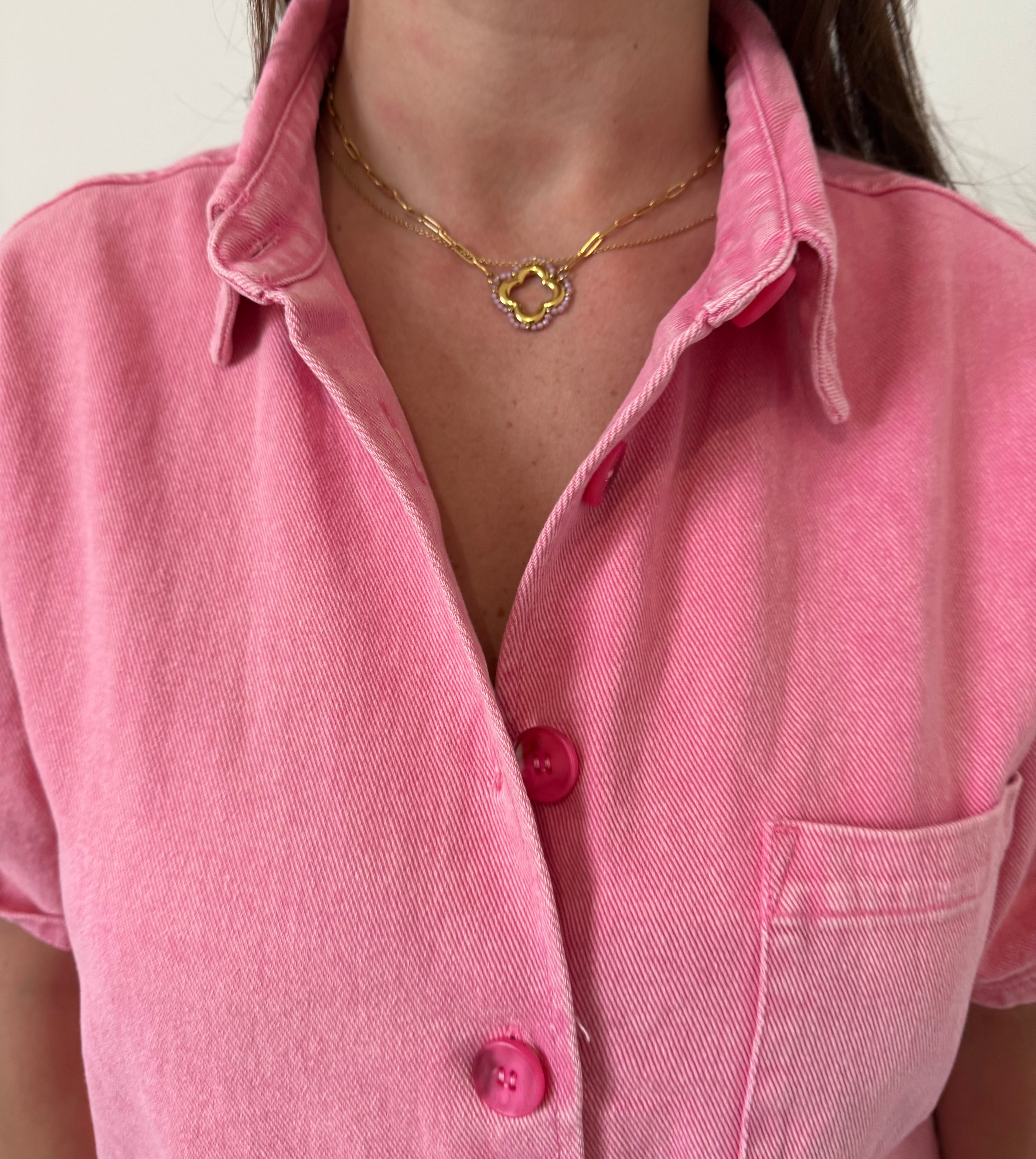 COLLIER AZALÉE ROSE